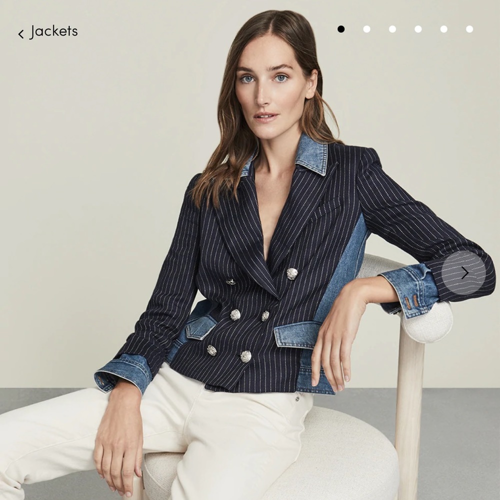 NWT Veronica Beard Arberie Mixed-Media Jacket